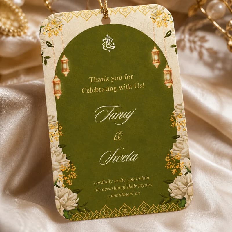 Royal Green Wedding Tag - Wedding Gift Tags