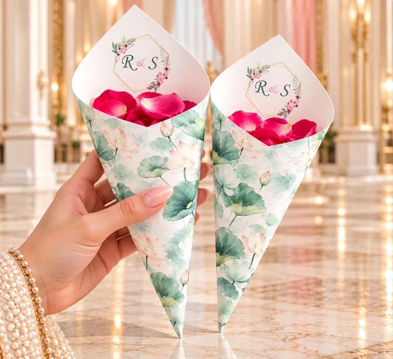 Royal Lotus Petal Cone - Wedding Petal Cones