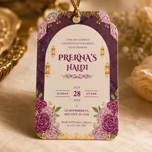 Royal Purple Wedding Tag - Wedding Gift Tags