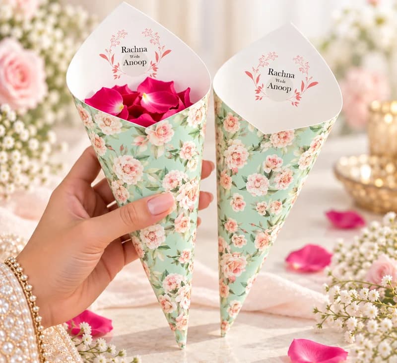 Elegant Flower Petal Cone - Wedding Petal Cones