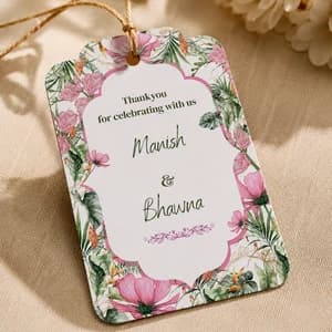 Elegant Pink Floral Wedding Tag  - Wedding Gift Tags