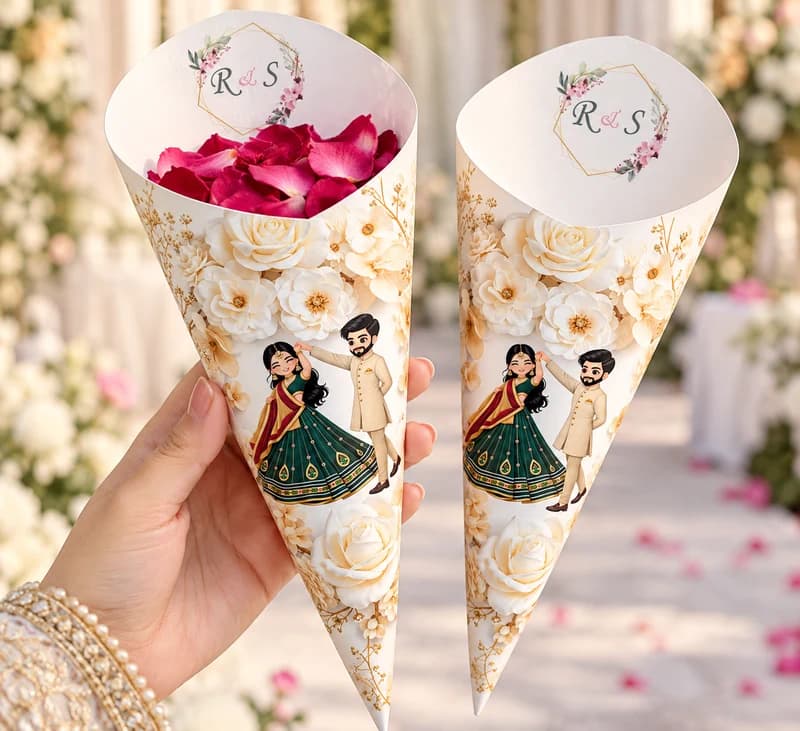 Noble Couple Petal Cone - Wedding Petal Cones
