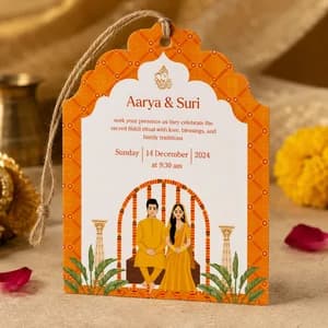 Traditional Saffron Wedding Tag - Wedding Gift Tags