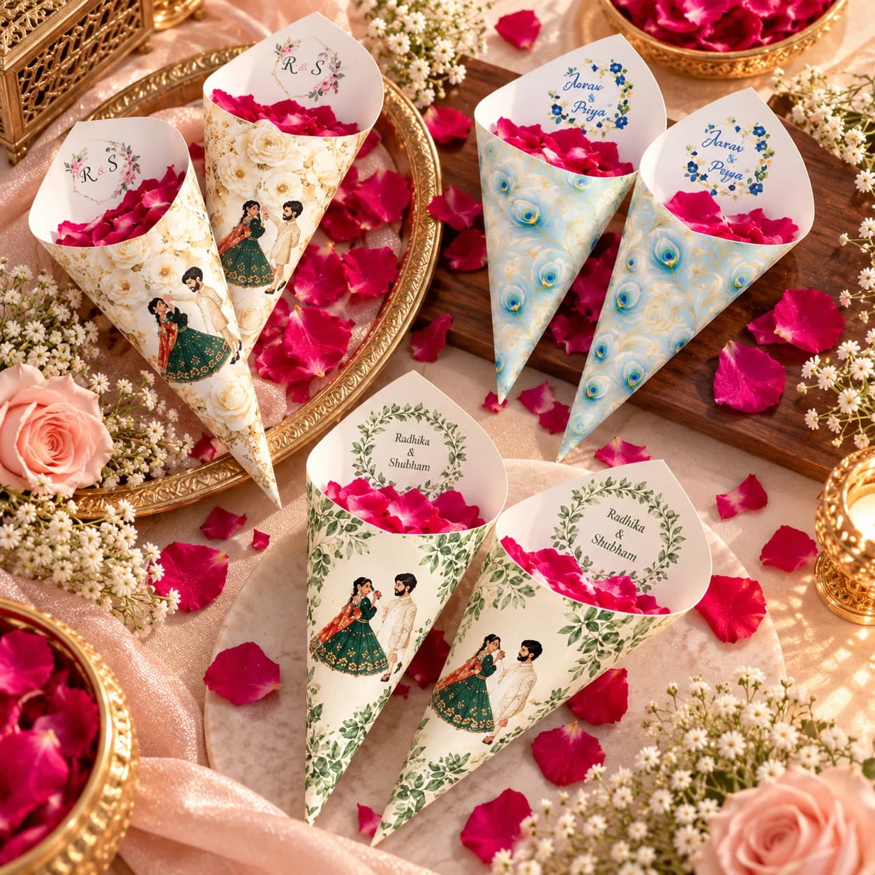 Wedding Petal Cones collection